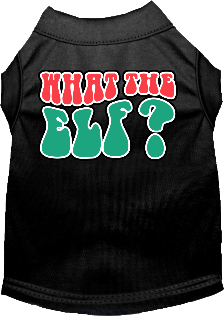 What the Elf Screen Print Dog Shirt Black Size XS